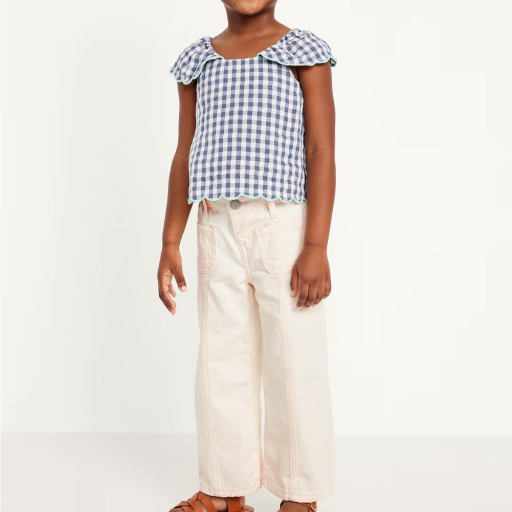 Old Navy Cream White Wide Leg Jeans 3T